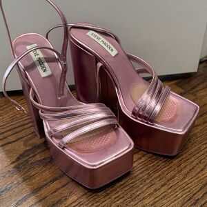 Steve Madden Metallic Pink Platform Heels